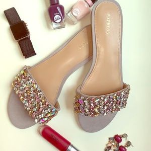 Express Sparkle Slides- Never Worn